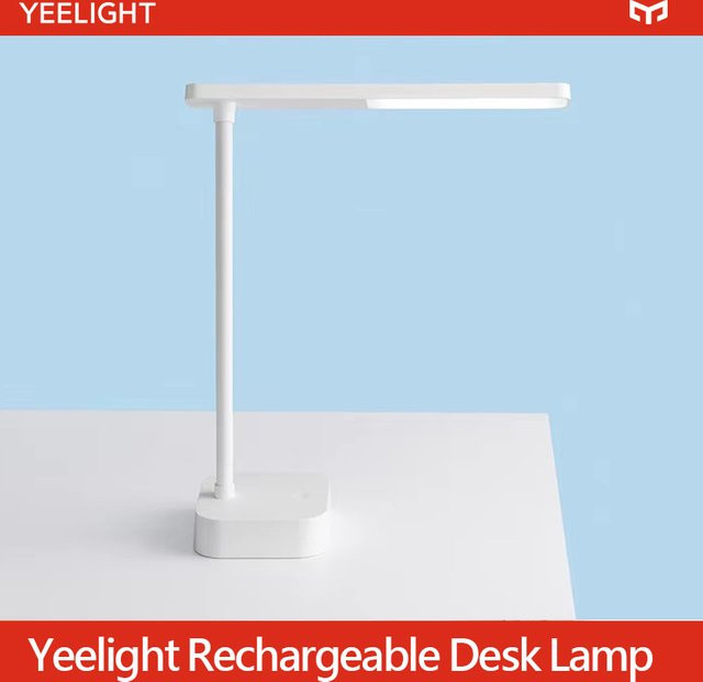Yeelight Wiederaufladbare LED Schreibtischlampe in Weiß mit 5000K Neutralweißem Licht, 360 Grad drehbar und USB-C-Ladefunktion - Bild 1