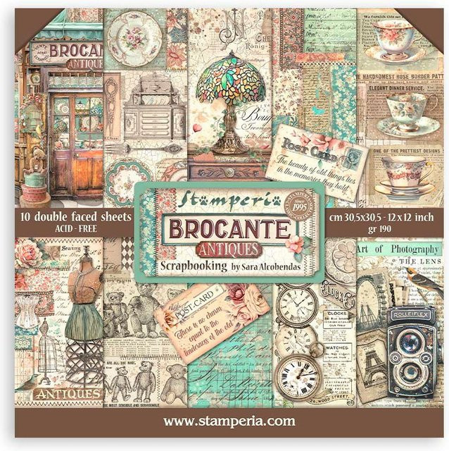 Stamperia Scrapbook-Block Brocante Antiques in Multicolor - Bild 1