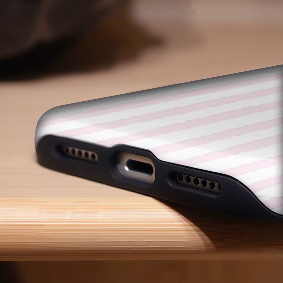 Potdemiel iPhone Hülle mit rosa gestreiftem Hibiskus-Design, robuste doppelschichtige magnetische Handyhülle für iPhone 17 16 15 14 13 Pro Max Plus - Bild 5