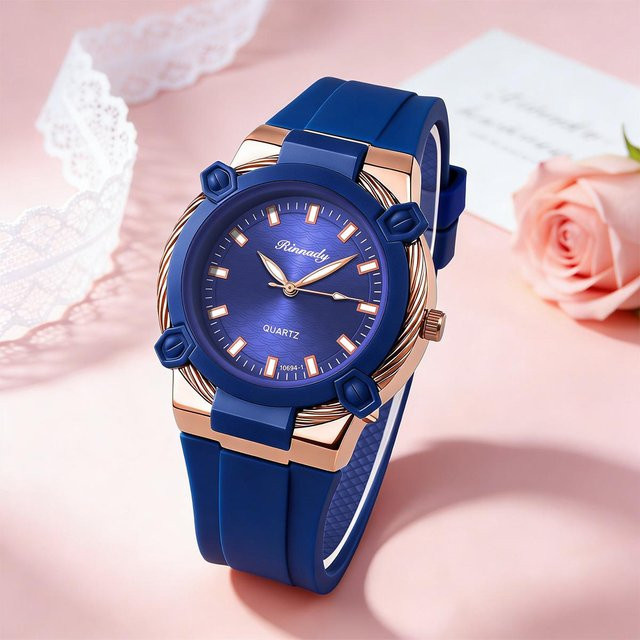 Armbanduhr Silikon, Quarz, Blau, Damen - Bild 1
