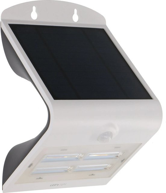LED's Work Solar-Außenleuchte Flutlicht mit Bewegungssensor und Dämmerungssensor, 3,2 W, 400 lm, 3.000 K Warmweiß, Weiß - Bild 1