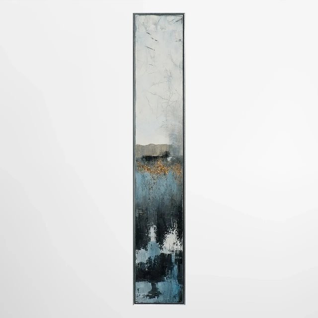 Art Universe Leinwandbild Schlanke Farbspiegelung, abstrakt, blau/mehrfarbig, B: 27 cm, H: 152 cm - Bild 1