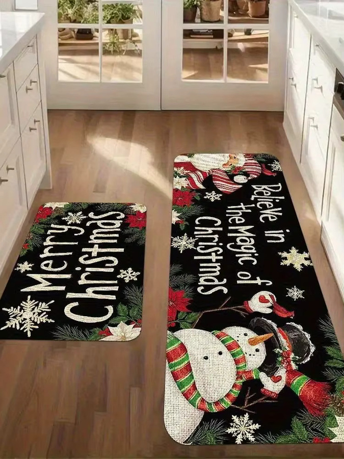 VIKAMA Weihnachtliche Bodenmatte rutschfest und schmutzabweisend für Küche oder Badezimmer B/T: 60 x 40 cm - Bild 4