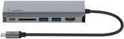 Belkin CONNECT USB-C 6-in-1 Multiport Adapter Dockingstation mit HDMI 4K UHD, USB-C und 1GbE Ethernet in Grau/Schwarz - Bild 1
