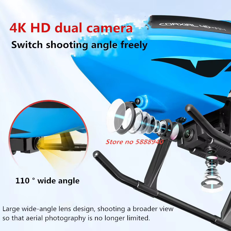 Tccicadas 4K HD WIFI FPV Hubschrauber, mit Hindernisvermeidung, LED-Licht - Bild 2