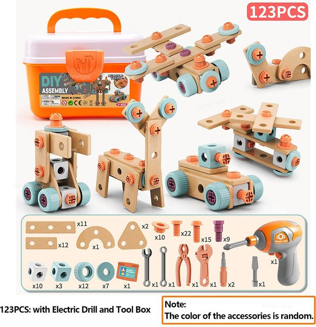 Binchi Kinder Werkzeugset DIY Mutternmontage, Spielzeug-Set, ab 3 Jahre - Bild 1
