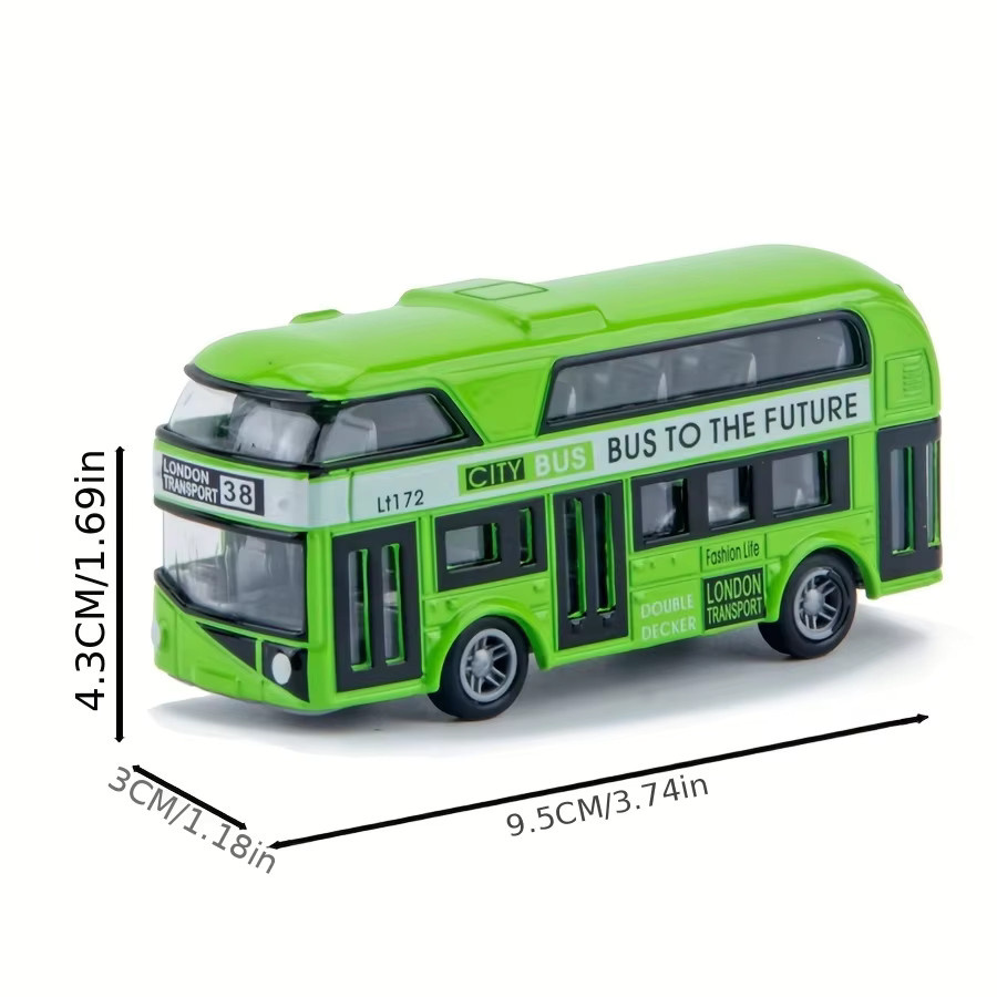 SONGYI Stadtbus Sightseeing Doppeldecker-Busmodell, Druckguss, Blau - Bild 3