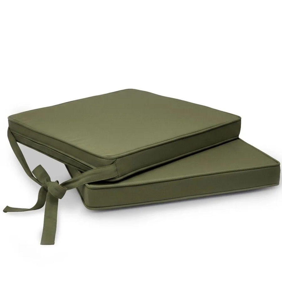 Beautissu Loft SK Stuhlkissen 2er Set Olivgrün B: 45 cm, T: 40 cm, H: 5 cm - Bild 2