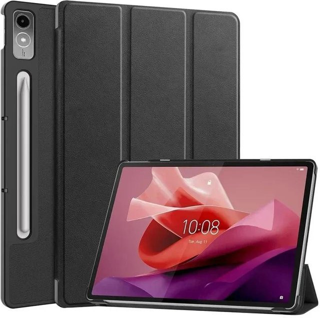 Lenovo Tab P12 12,7 Hülle aus PU-Leder in Schwarz mit magnetischer Dreifachfaltung und Ständerfunktion für Xiaoxin Pad Pro 12,7 TB371FC - Bild 1