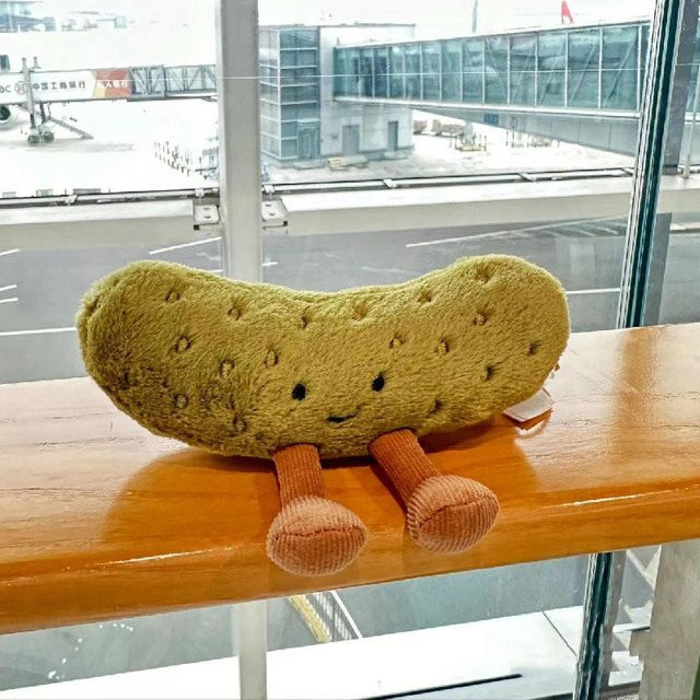 Binchi Keji Travel Saure Gurke Plüschpuppe, Plüschtier, Grün, 16cm - Bild 1