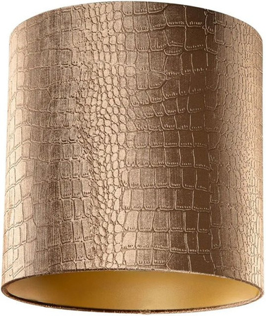 QAZQA Samtlampenschirm Krokodil Design in Gold/Messing und Bronze mit goldener Innenseite, B/T/H: 40 x 40 x 40 cm