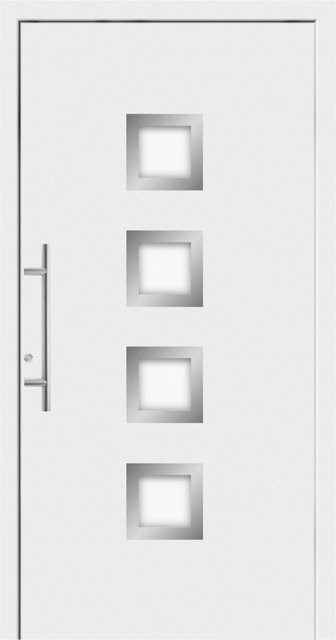 Aluminium-Haustür Splendoor Moderno M430/P in Weiß mit Glaseinsatz, Anschlag Links, B: 110 cm, H: 210 cm - Bild 1