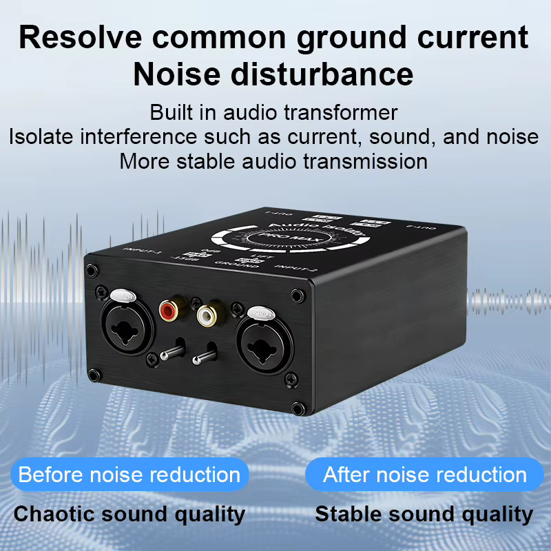 TITAK Passiver Hum-Eliminator mit 2 Kanälen in Schwarz mit XLR, RCA, TS und TRS Anschlüssen als Erdschleifenisolator und Rauschfilter - Bild 2