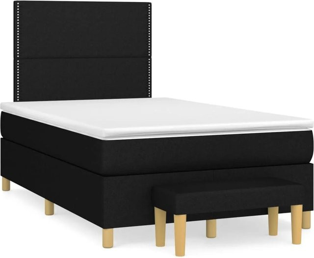 vidaXL Boxspringbett mit Matratze Hybrid-Design in Schwarz, B/T/H: 120 x 200 x 118 cm - Bild 1