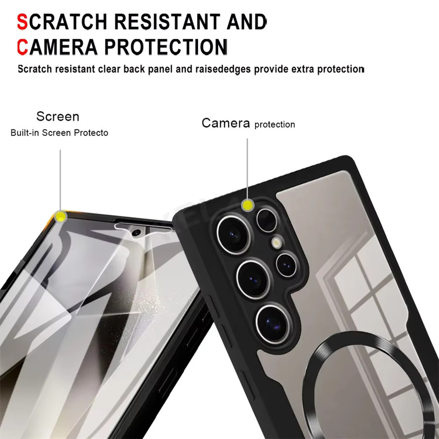 Transparente Magnetische Vollabdeckung für Samsung Galaxy S26 S25 S24 Ultra S23 FE S22 mit PET-Displayschutz und Kameraschutz - Bild 4