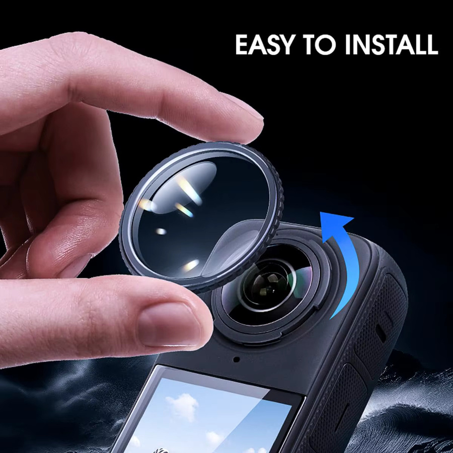Insta360 X5 Objektivschutz aus gehärtetem Glas mit Antireflexbeschichtung in Transparent, weitwinkelkompatibles Zubehör für deine Actioncam - Bild 2