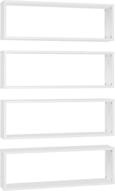 vidaXL Würfelregale 4er Set Weiß aus Holzwerkstoff B: 80 cm, T: 15 cm, H: 26,5 cm - Bild 1