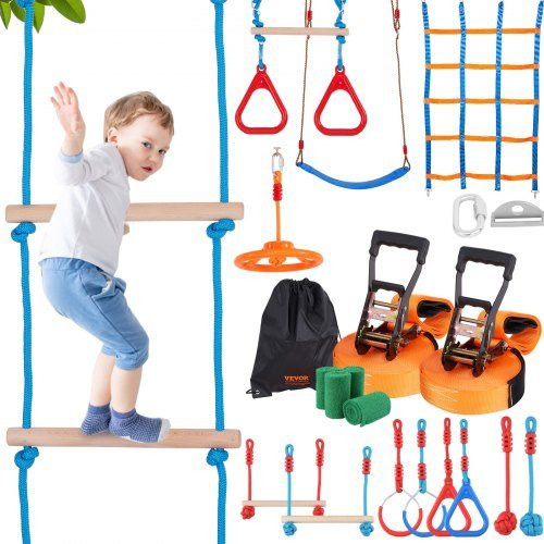 VEVOR Ninja Warrior Obstacle Course Outdoor Playset Equipment Orange - Bild 1