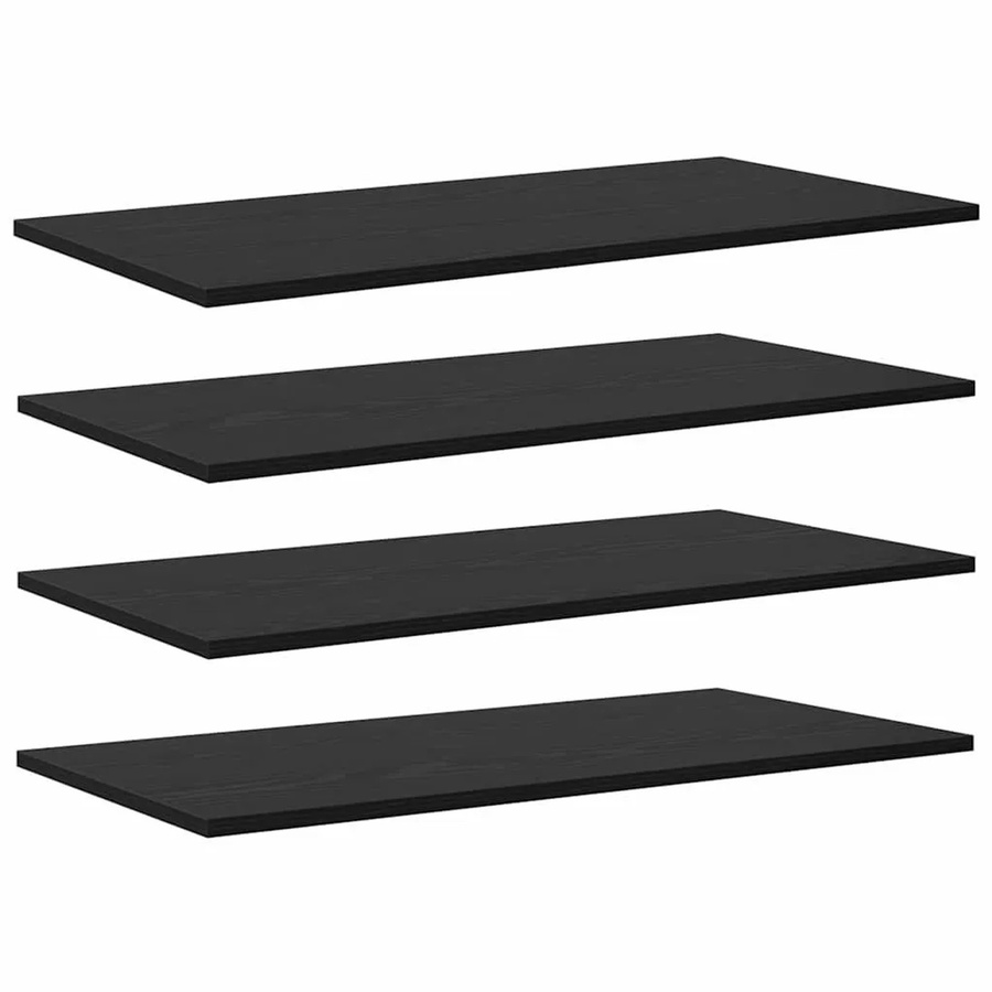 vidaXL Regalbrett Set aus Holzwerkstoff, 4 Stück, Schwarz, B: 80 cm, T: 40 cm, H: 1,5 cm - Bild 2