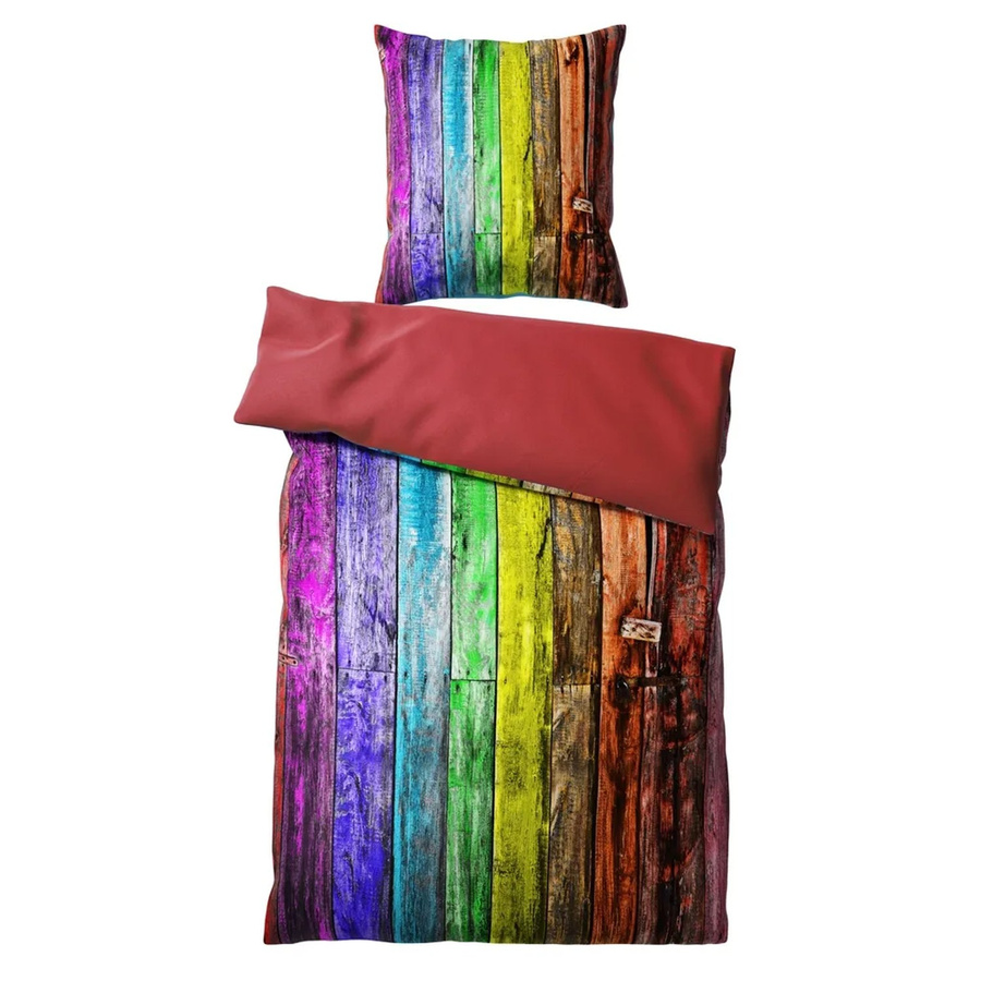 Sanilo Bettwäsche 2-teilig Rainbow, bunt, Baumwolle, B/H: 135 x 200 cm, Kissen: 80 x 80 cm - Bild 2