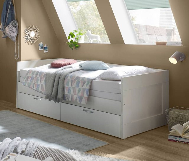 Lombas Funktionsbett in Weiß mit Schubladen und Liegefläche B: 90 cm, L: 200 cm - Bild 1