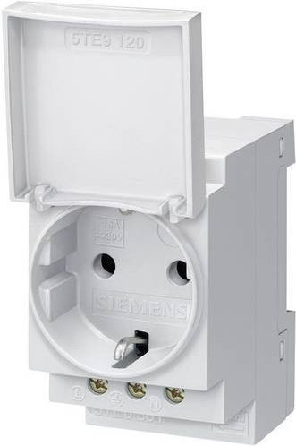 Siemens Hutschienen-Steckdose Typ F in Grau mit IP20 Schutzart - Bild 1