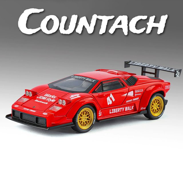 RMZ city Countach LBWK LP500S Automodell, Maßstab 1:32, mit Sound und Licht, Rot - Bild 1