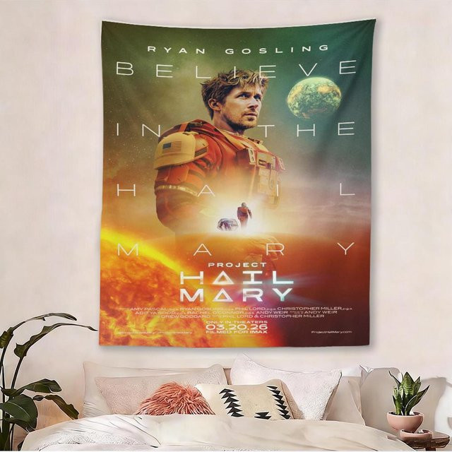 Projekt Hail Mary Filmplakat Wandteppich von JMG Household Supplies, Sci-Fi Wandbehang mit Astronauten-Motiv in Mehrfarbig, Breite: 40 cm, Höhe: 60 cm - Bild 1