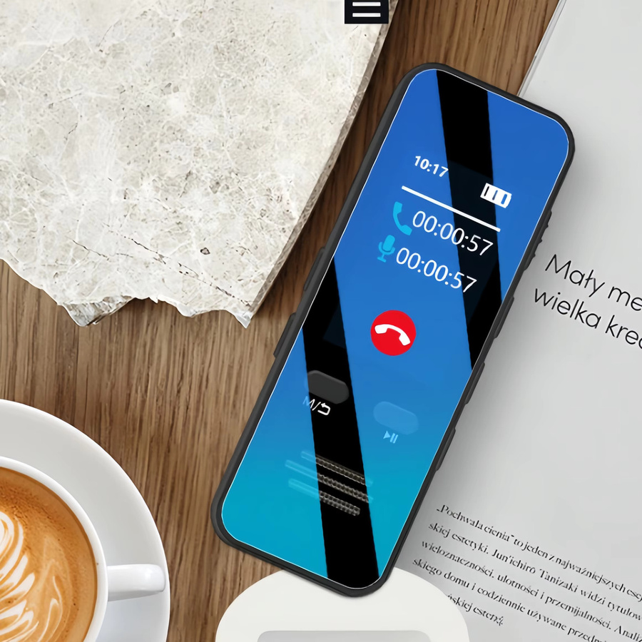 Bytelike Digitaler Voice Recorder mit 64GB Speicher, Passwortschutz, Sprachsteuerung und LCD-Display in Schwarz - Bild 3
