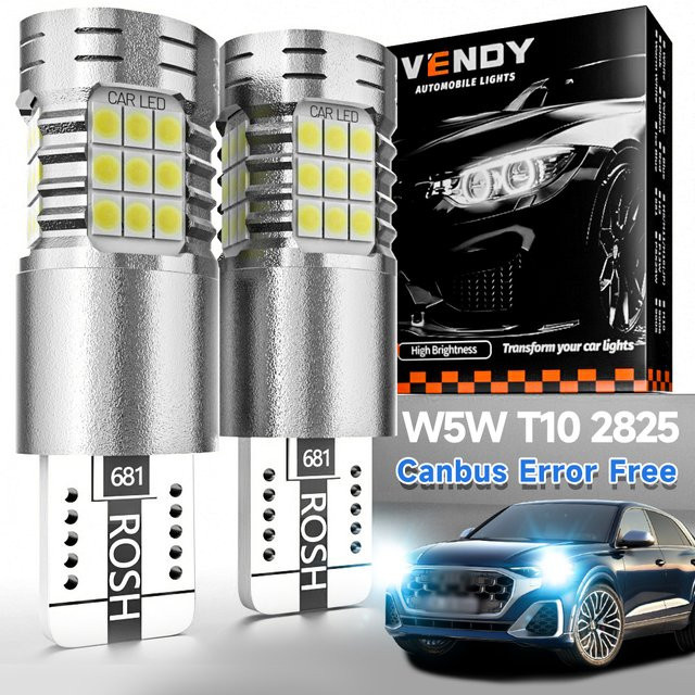 2 Stück LED-Standlicht T10 W5W 2825 194 168 Umrissleuchte Signallampen mit Canbus und 3030SMD in Silber - Bild 1