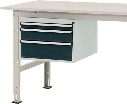 Manuflex PACKPOOL Gehäuse-Unterbau AS0002.7016 in Anthrazit und Weiß mit 3 Schubfächern, Nutzhöhe: 30 cm, für Tischtiefe: 80 cm - Bild 1