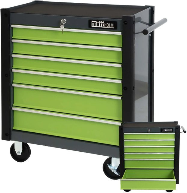 TRUTZHOLM Werkzeugwagen Trutzi in Grün mit 6 Schubladen, abschließbar und rollbar, B/T/H: 72 x 66 x 85 cm - Bild 1