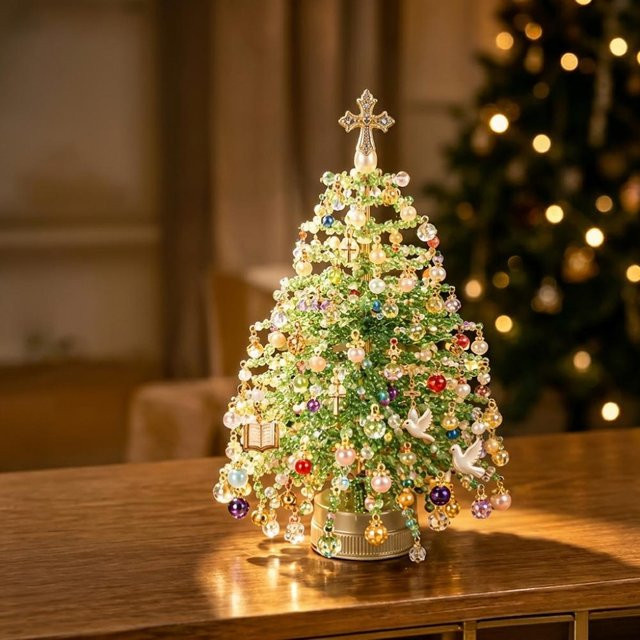Boling DIY Perlen-Weihnachtsbaum-Set, Kristallperlen Bastelset, bunt - Bild 1