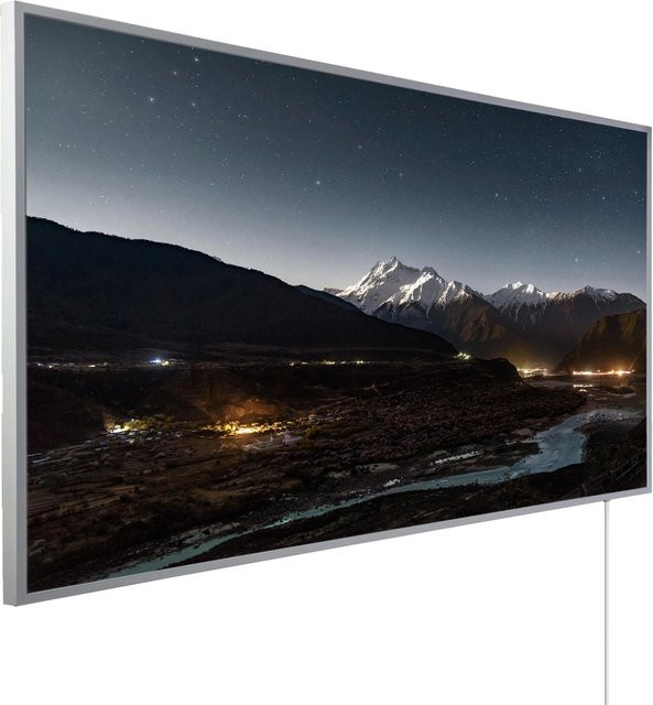 Könighaus Infrarotheizung Panorama-Serie Berg Tal und Sterne, Multicolor, B: 90 cm, H: 50 cm, 450 W - Bild 1