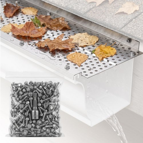 VEVOR Dachrinnenschutz aus Aluminium in Silber, 52 Stück, Gesamtbreite: 12,7 cm, Gesamtlänge: 63,4 m - Bild 2