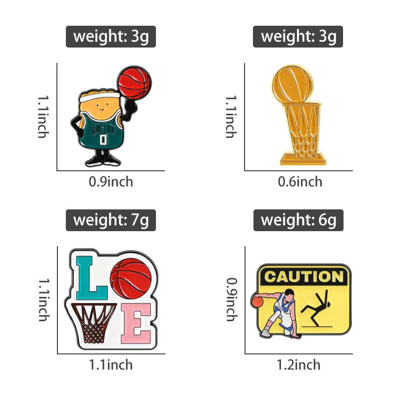 Emaille-Pins Basketball-Motiv, Bunt, Kinder - Bild 2