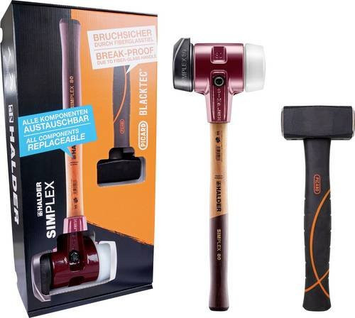 Halder Aktionsbox Dreamteam 3027s023 Hammer-Set aus geschmiedetem Stahl mit Glasfaserstiel, 2 Stück, schwarz-weiß-bunt, Gewicht: 4,25 kg, Länge: 257 mm - Bild 1