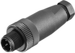 Weidmüller Sensor-Aktor-Steckverbinder M12 Stecker unkonfektioniert gerade 4-polig schwarz 1921060000 - Bild 1
