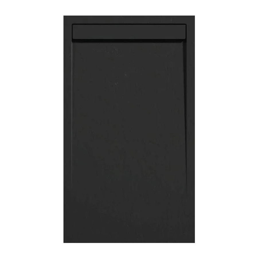 Mirlo Duschwanne Clever aus Mineralguss, rechteckig, Schwarz, B: 90 cm, L: 180 cm, extra flach mit Anti-Slip-Funktion - Bild 2