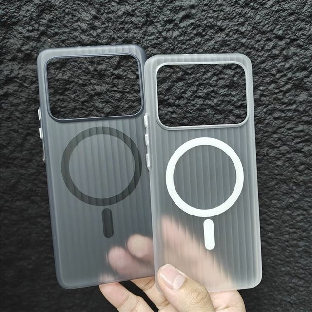 Magnetische MagSafe Hülle für Xiaomi 11 Ultra 5G, transparent mit Gepäckstreifen, matte Hartschale - Bild 1