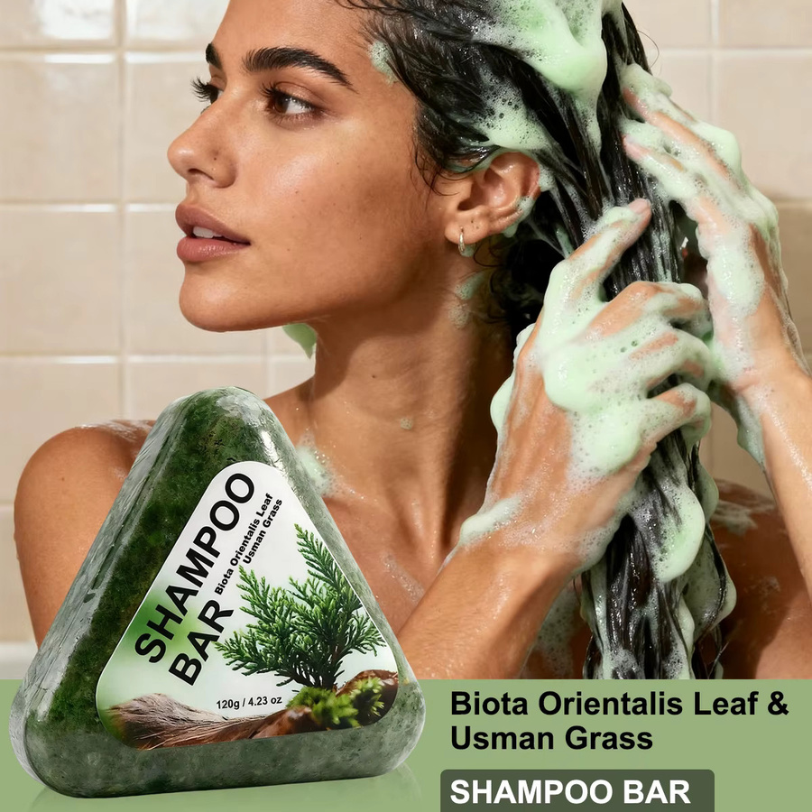 Usman Grass Smooth Triangle Shampoo Bar, Unisex - Bild 3