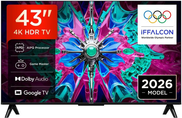 iFFALCON 43U65A LED Smart TV in Schwarz mit 4K UHD, Wi-Fi und Bluetooth - Bild 1