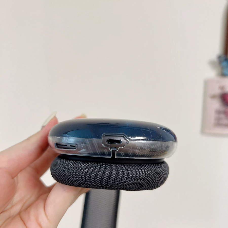 Transparente TPU-Schutzhülle für Apple AirPods Max in Blau und Transparent - Bild 2