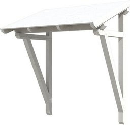 Skan Holz Haustür-Vordach Paderborn 2 aus nordischer Fichte in Weiß, Breite: 242 cm, Tiefe: 156 cm - Bild 1