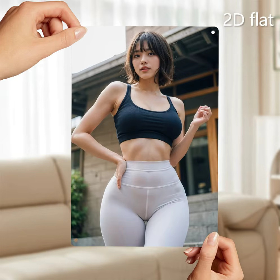 HELLOYOUNG Outdoor-Fitness-Wandkunst aus Metall für Damen, modernes Eisengemälde in Mehrfarbig, B: 20,0 cm, H: 30,0 cm - Bild 2