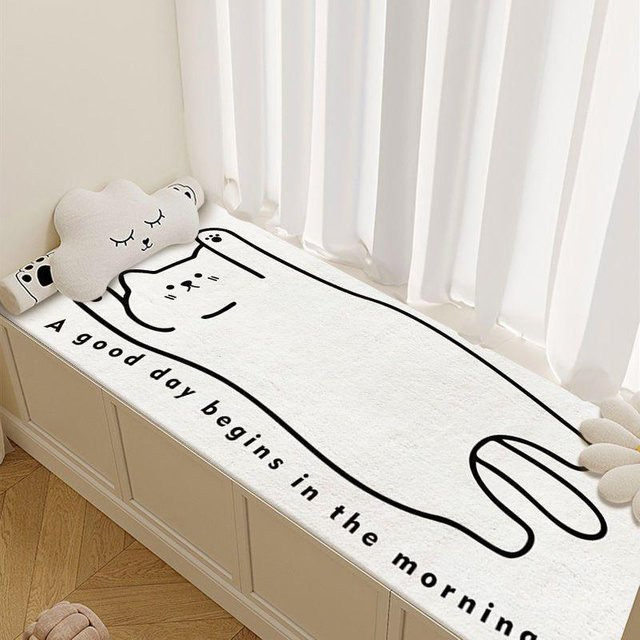 Yiran Furniture Cartoon Erkerbodenmatte mit Kinder-Motiv, weiß, B/T: 120 x 40 cm - Bild 1
