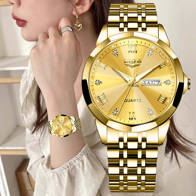 Lige Chronograph, Quarz, Edelstahl, Gold, Silber, Damen - Bild 1