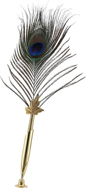 Igeteck Kalligraphie Schreibfeder im Vintage Retro Design mit Edelstahlspitze in Grau und Gold - Bild 1