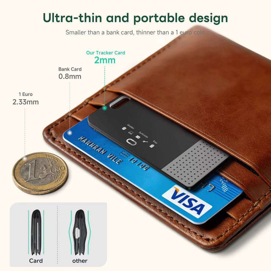 Xiaomi Ultraflacher Mini-Card-Tag Smart-Locator in Schwarz, kabellos aufladbar, kompatibel mit Google Find My Device und Apple App - Bild 4