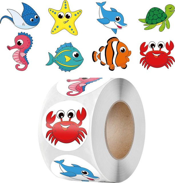 Koreanische Kinder Aufkleber Rollen mit bunten Cartoon Tier Motiven für Briefpapier und Photocard Dekoration - Bild 1